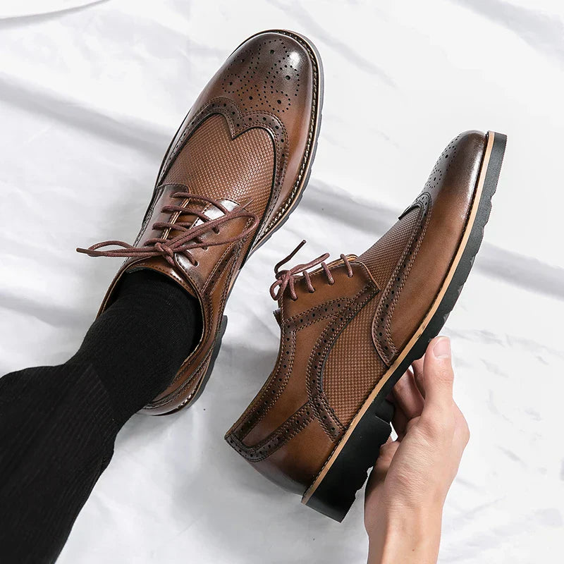 Handmade Leather Brogue Shoes – Genuine Leather