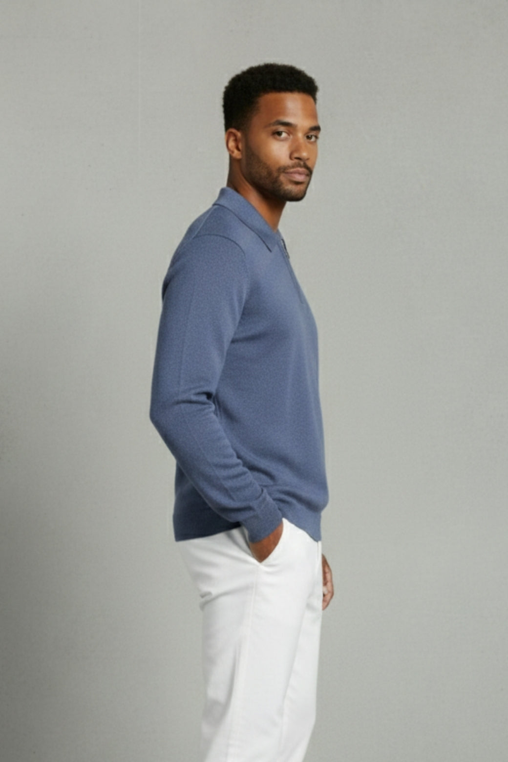 Striped Long Sleeve Polo