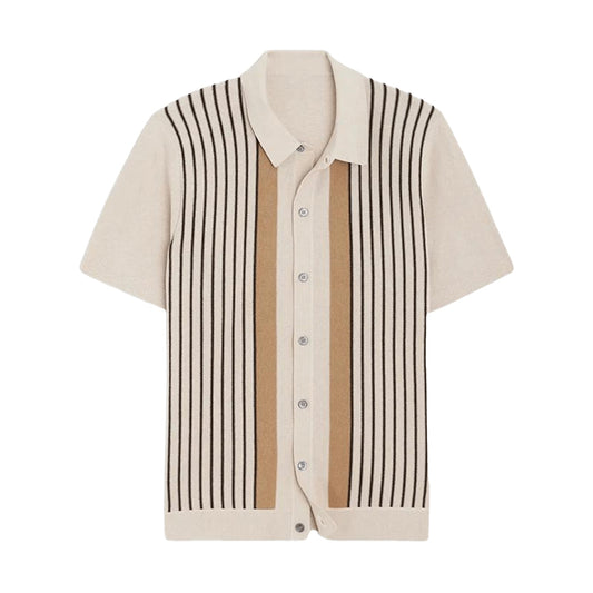 Striped Button Polo