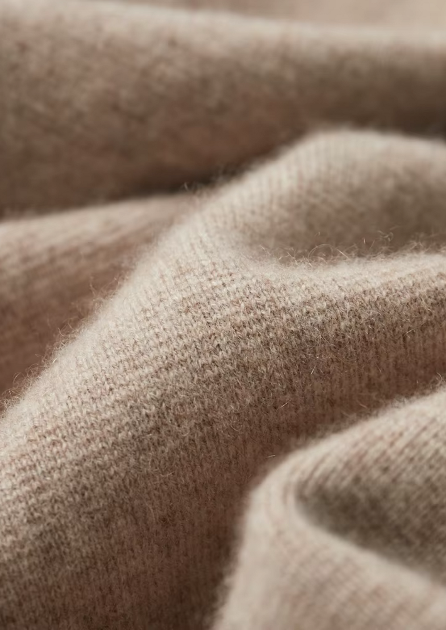 Extra-Fine Merino Wool Zip Polo Cardigan Sand