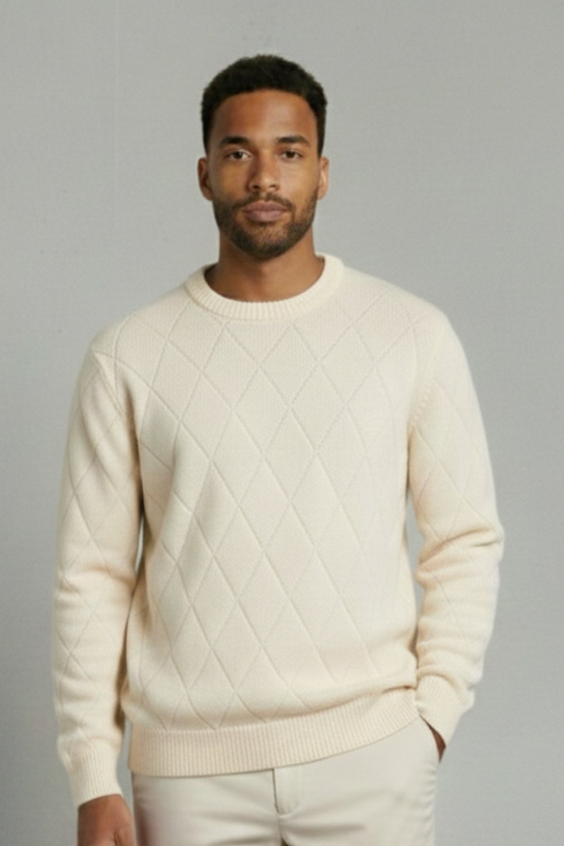 Diamond Knit Crewneck Sweater
