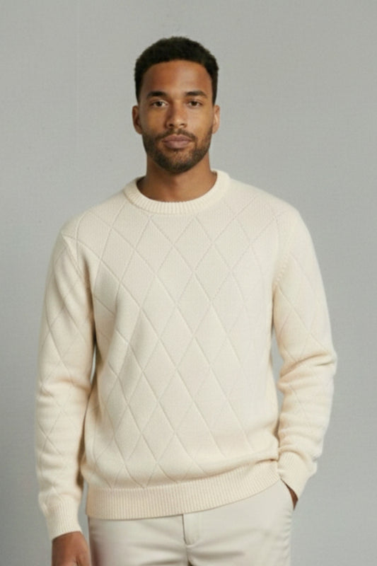 Diamond Knit Crewneck Sweater