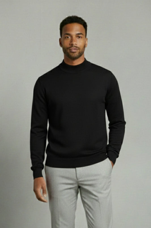 Essential Ribbed Mock Neck Sweater