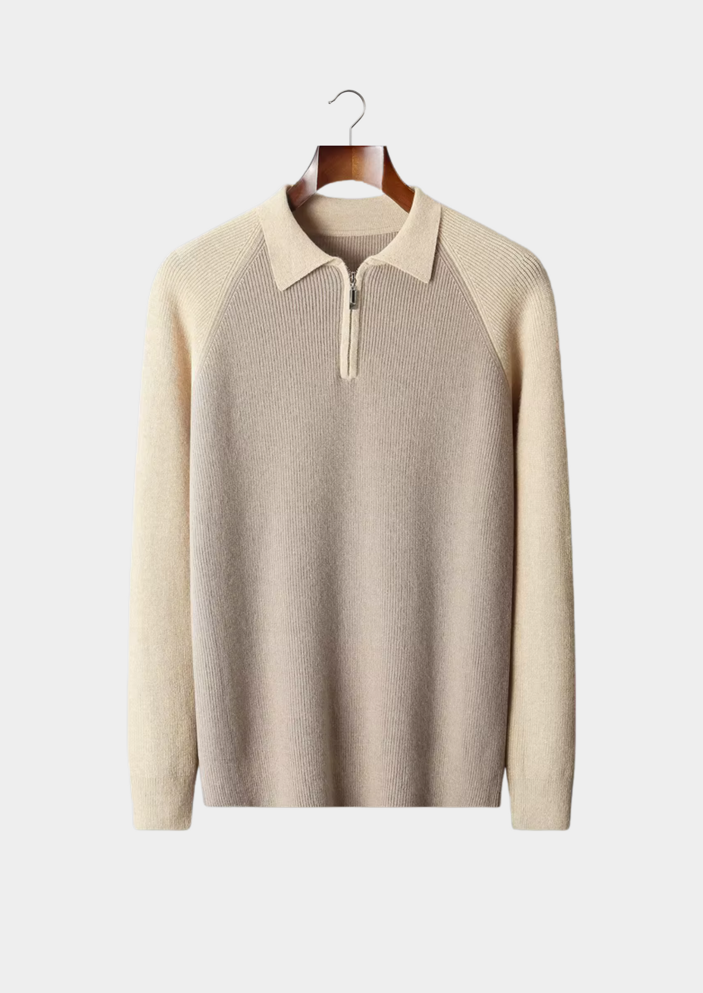 Two-Tone Zipper Sweater Polo