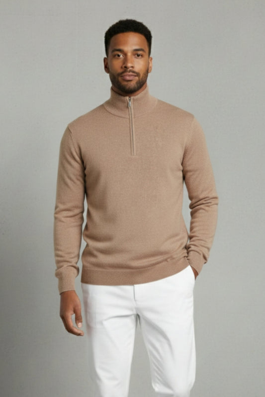 Cashmere Zip-Up Sweater – 100% Premium Cashmere