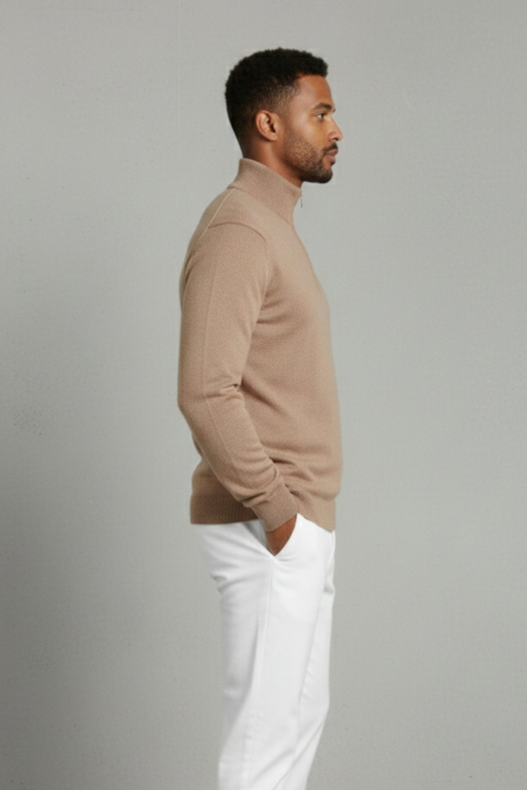 Cashmere Zip-Up Sweater – 100% Premium Cashmere