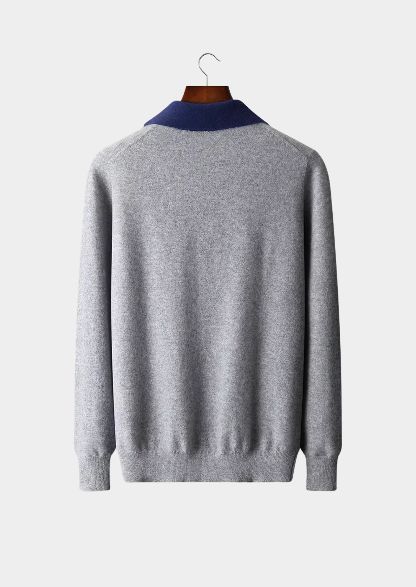 Premium Cashmere Two-Tone Zipper Polo