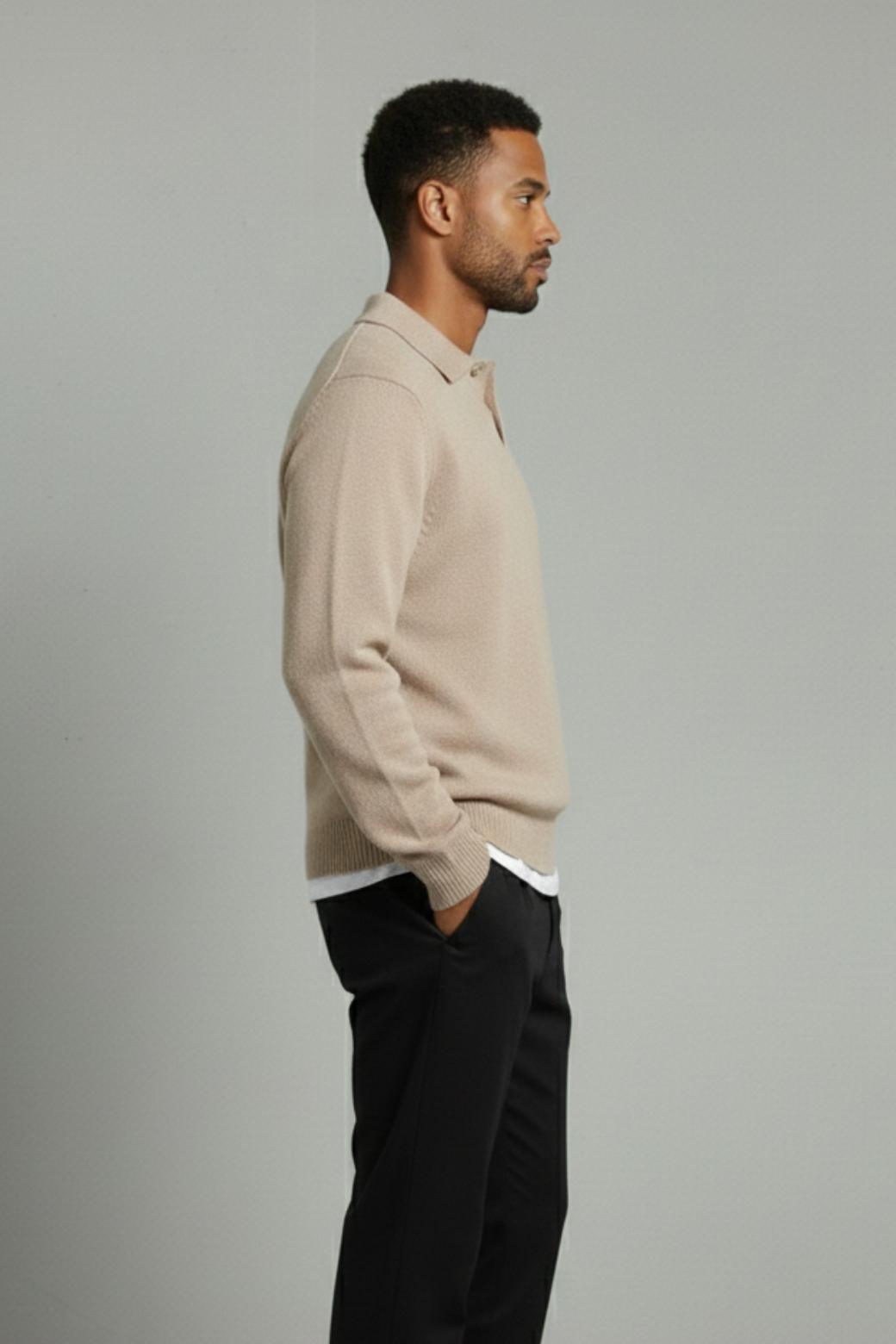 Woolen Button Half-Zip – 100% Wool