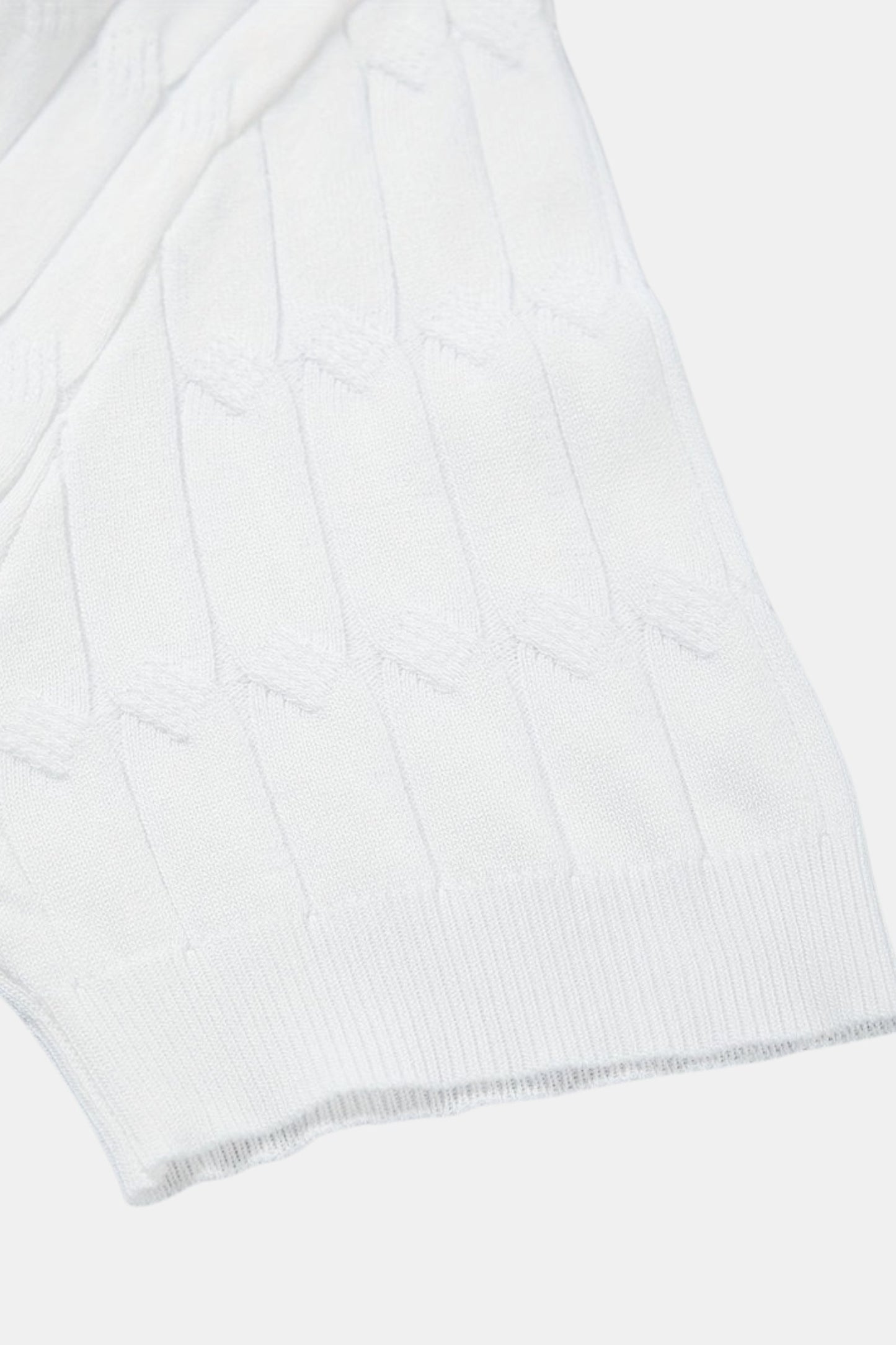 Premium V-Neck Cable Knit Polo