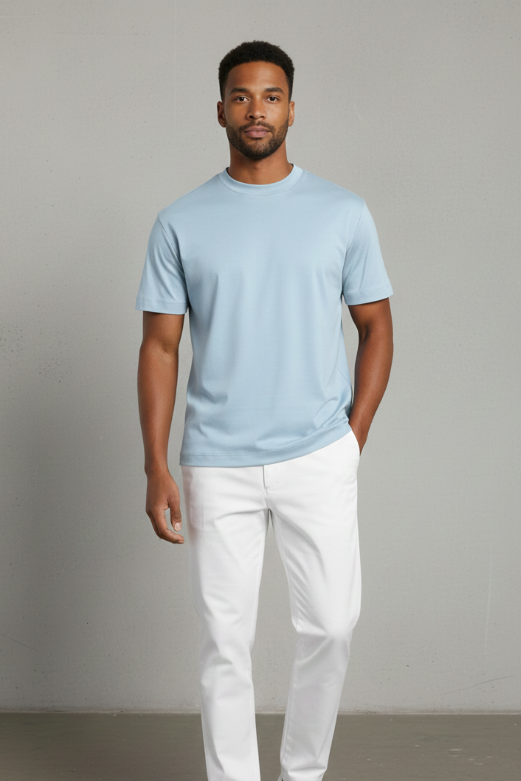 Premium Egyptian Cotton Tee Glacier Blue