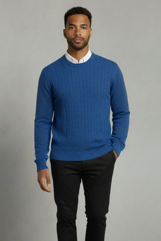 Premium Cable Knit Cotton Sweater Ivory