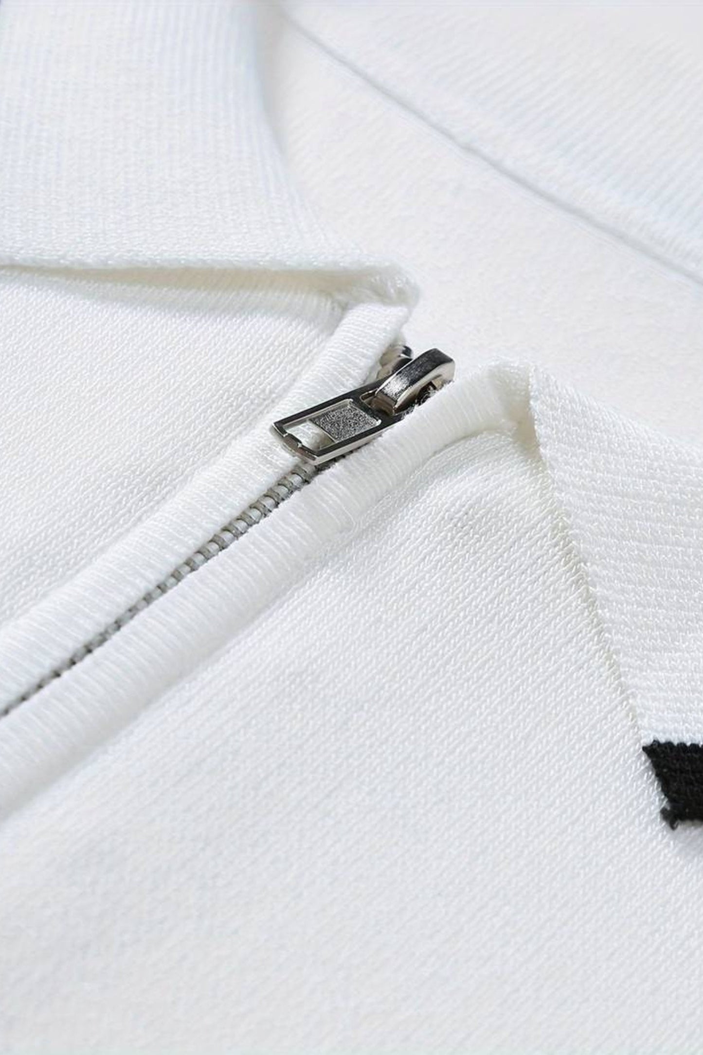 Geometric Textured Zipper Polo