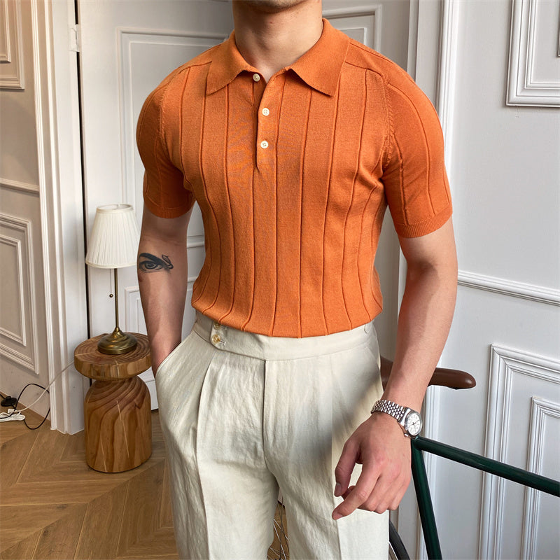 Premium Pleated Knitted Polo Sage