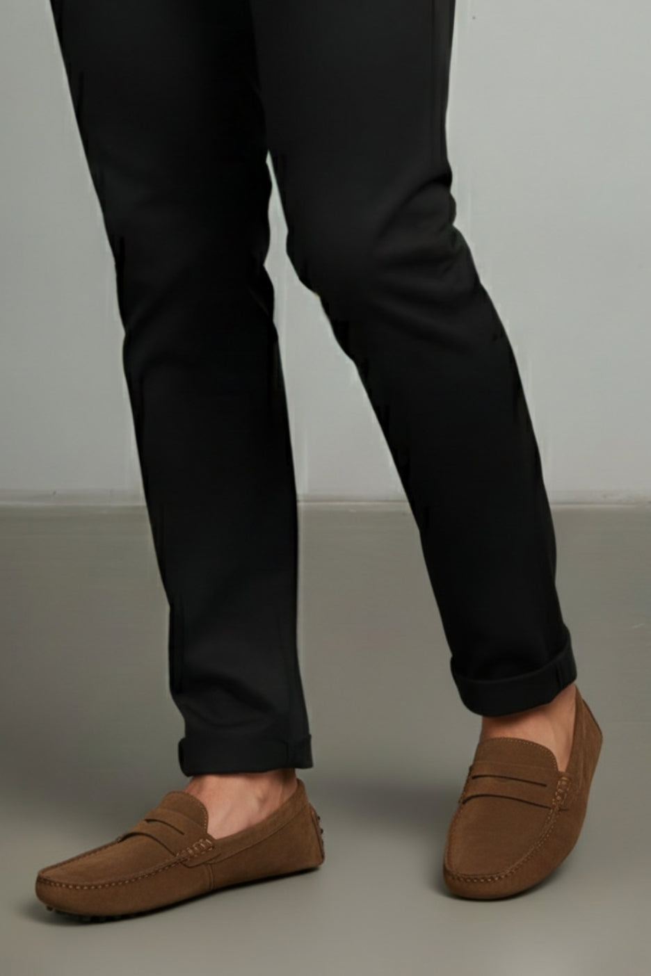 Premium Calf Suede Boat Loafers Tan