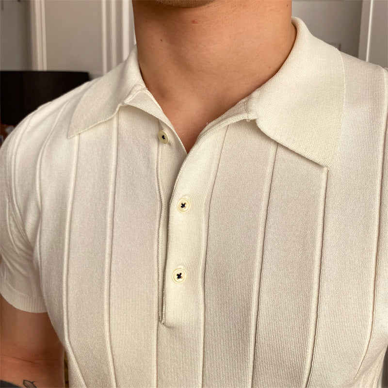 Premium Pleated Knitted Polo Sage