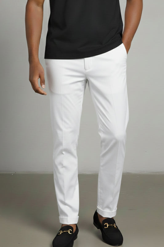 Premium Pleated Double Button Trousers Beige