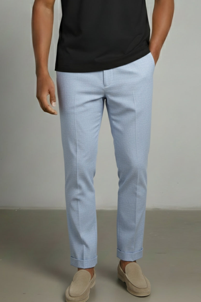 Premium Seersucker Pleated Trousers Ivory