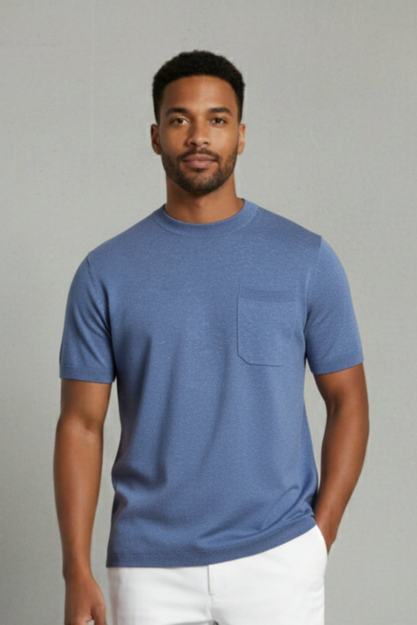 Premium Knitted Linen Blend T-Shirt Ivory