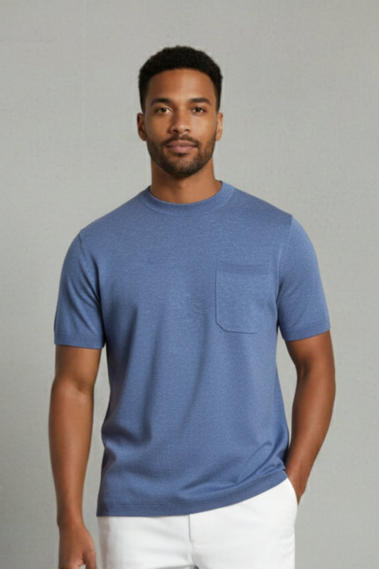 Premium Knitted Linen Blend T-Shirt Ivory