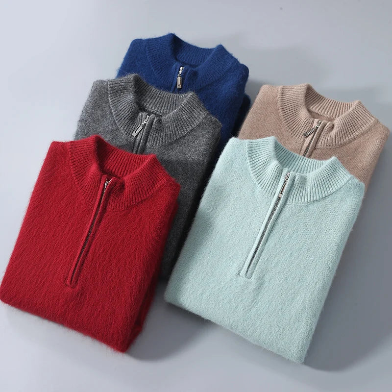 Cashmere Zip-Up Sweater – 100% Premium Cashmere