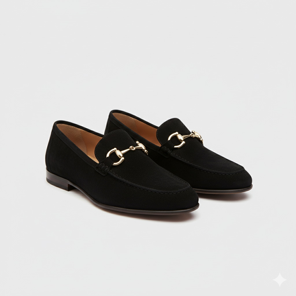 Premium Horsebit Suede Loafers Brown