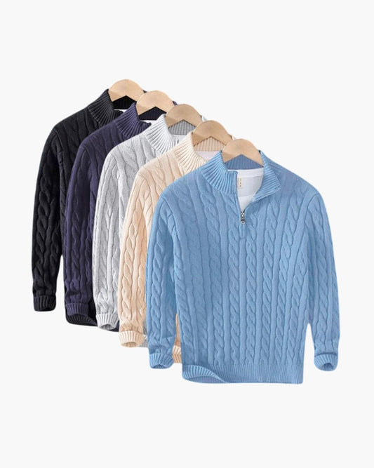 Cable Knit Half-Zip Sweater Pack – 5 Colors
