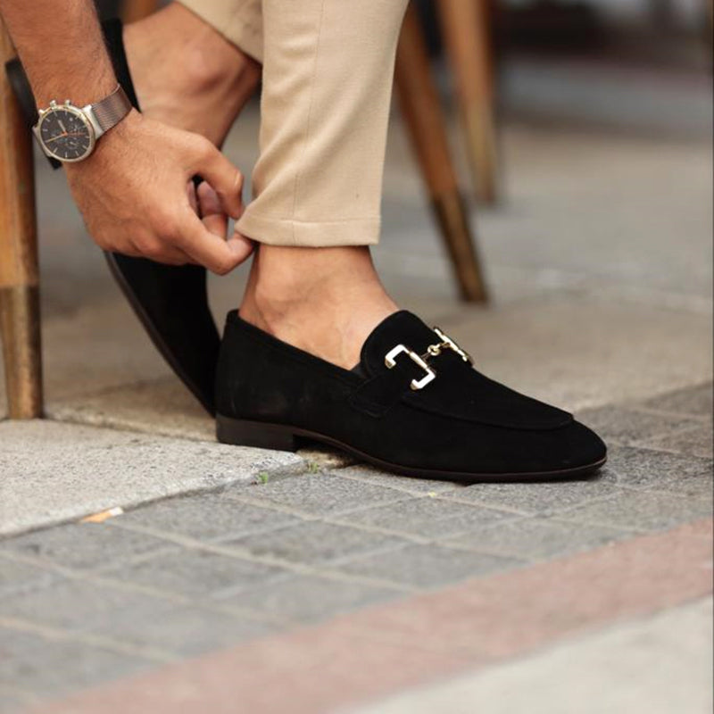 Premium Horsebit Suede Loafers Brown
