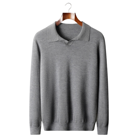 Cashmere Buttonless Sweater Polo