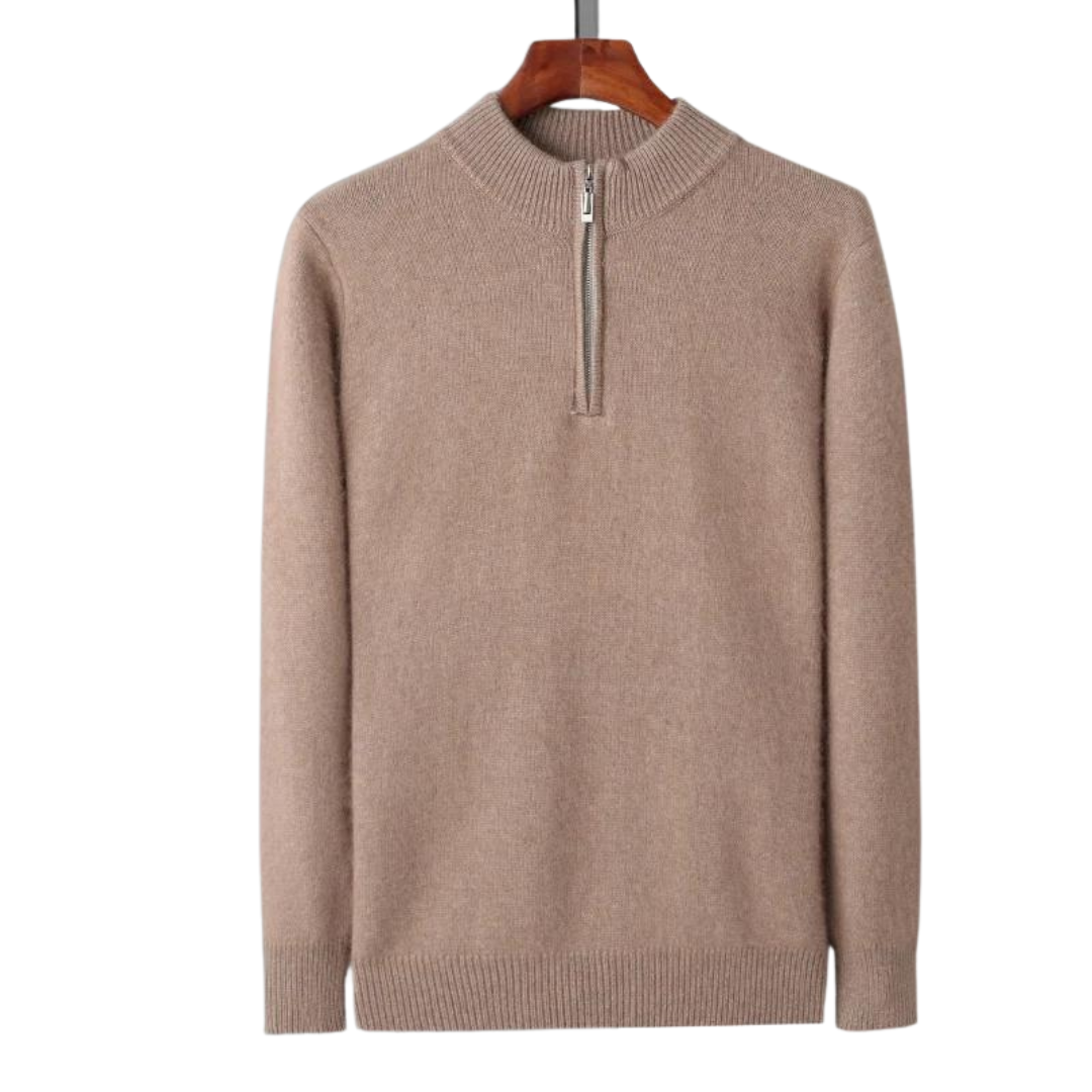 Cashmere Zip-Up Sweater – 100% Premium Cashmere