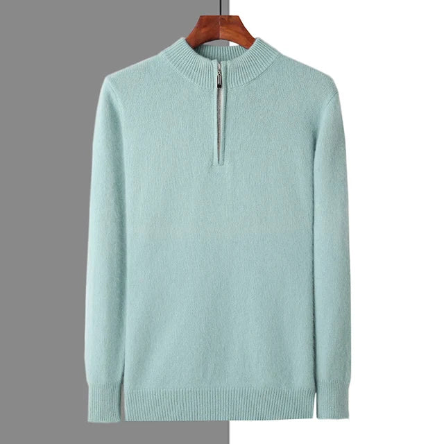 Cashmere Zip-Up Sweater – 100% Premium Cashmere