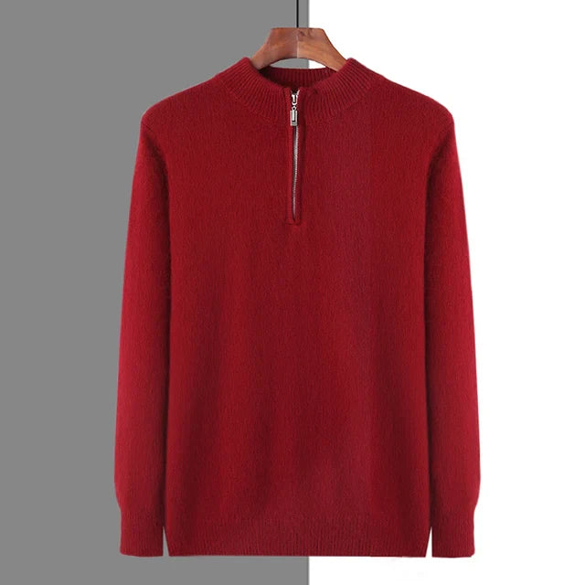 Cashmere Zip-Up Sweater – 100% Premium Cashmere