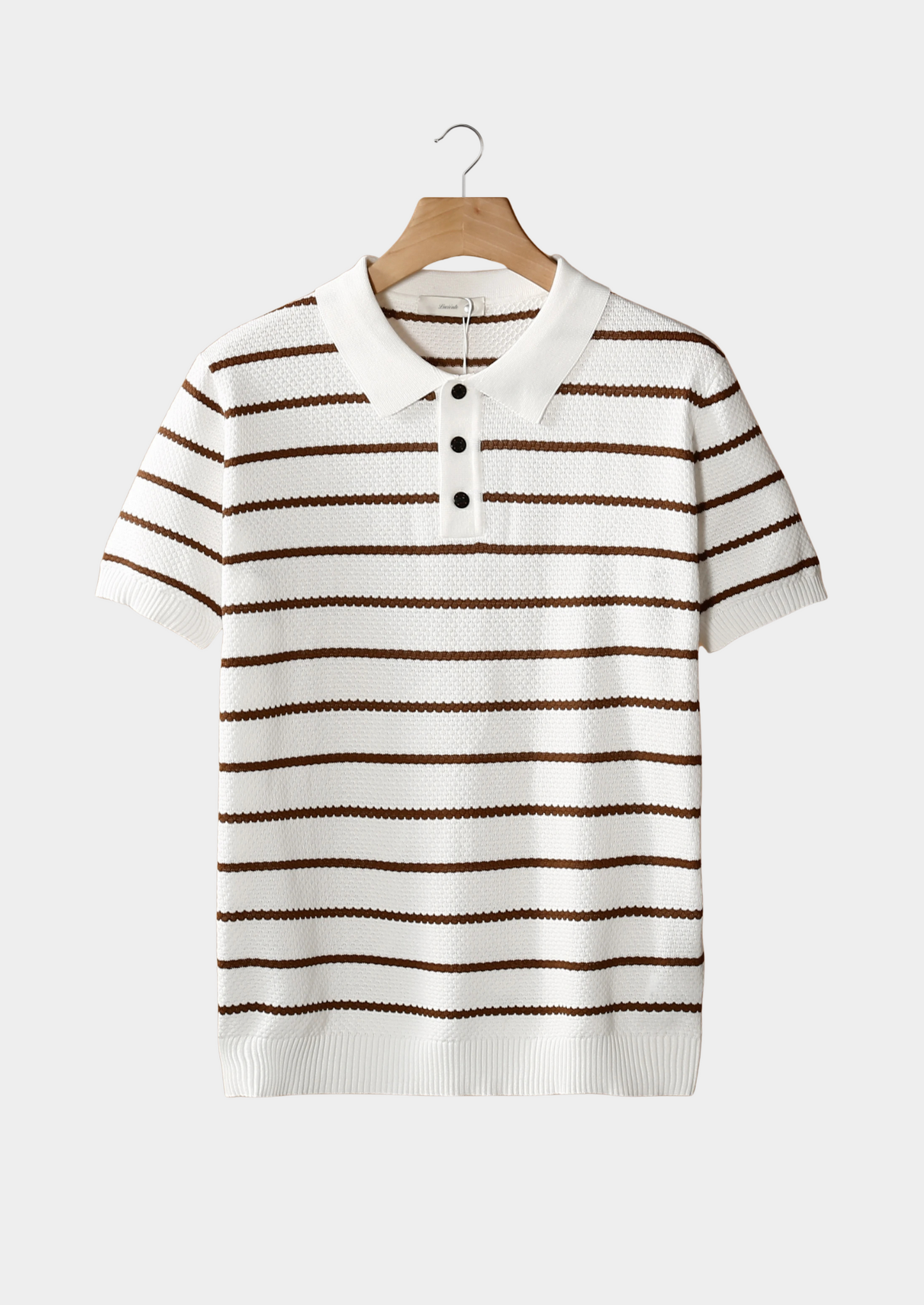 Geometric Textured Zipper Polo