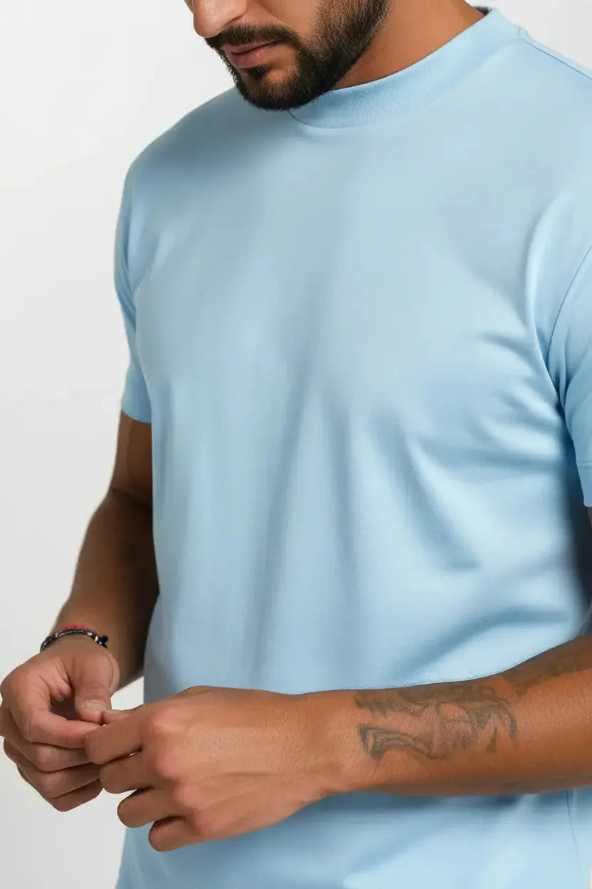 Premium Egyptian Cotton Tee Glacier Blue