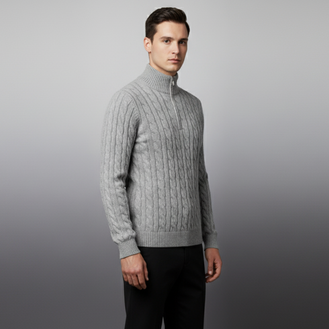 Constance Half-Zip Sweater – Premium Cotton