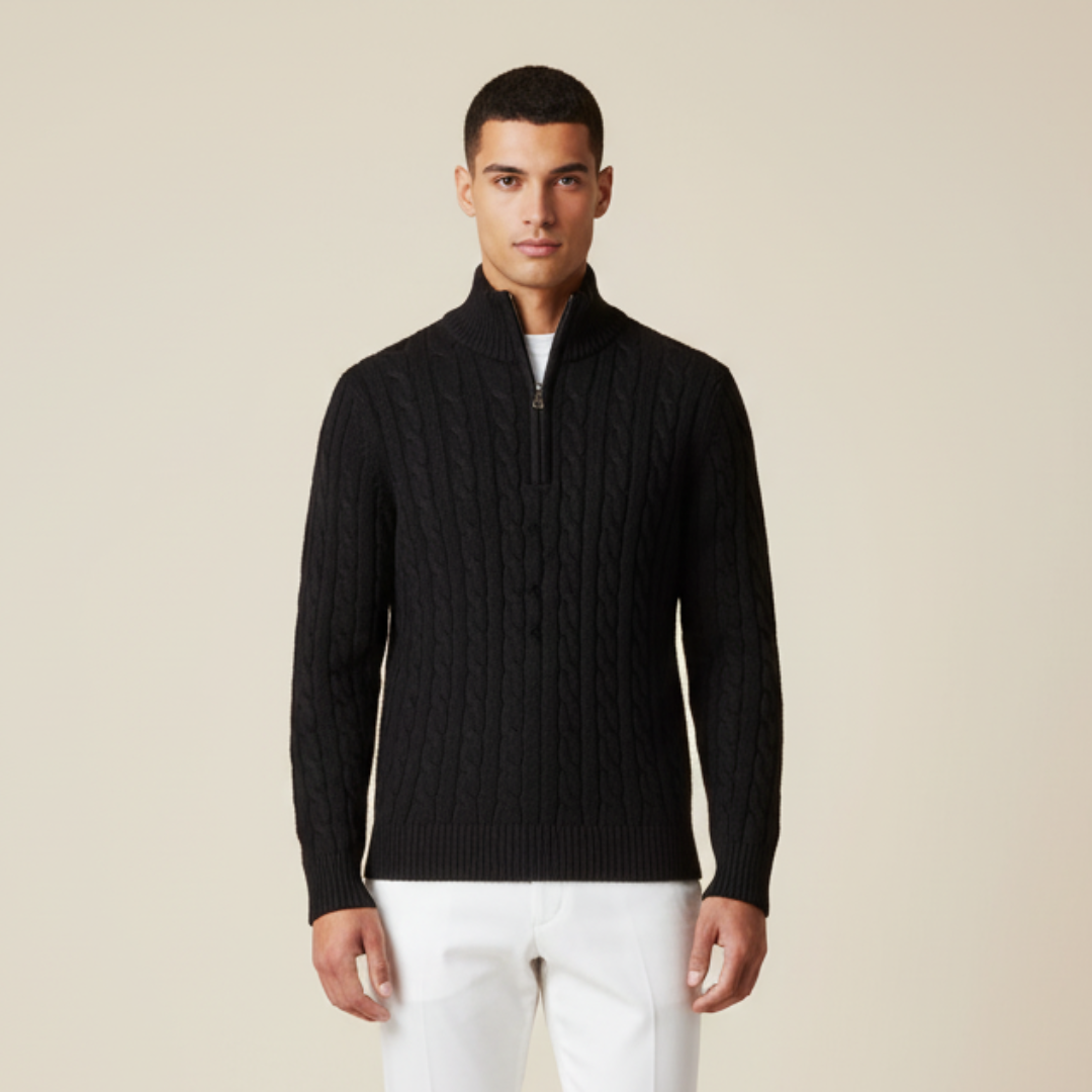 Constance Half-Zip Sweater – Premium Cotton